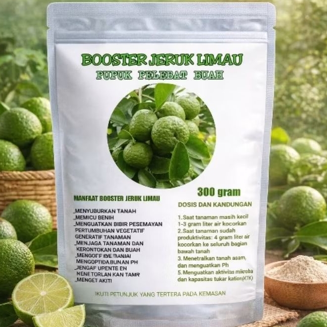 Pupuk Booster Jeruk Limau 300 gram.Pelebat buah jeruk limau,anti rontok bunga dan hasil panen lebih 