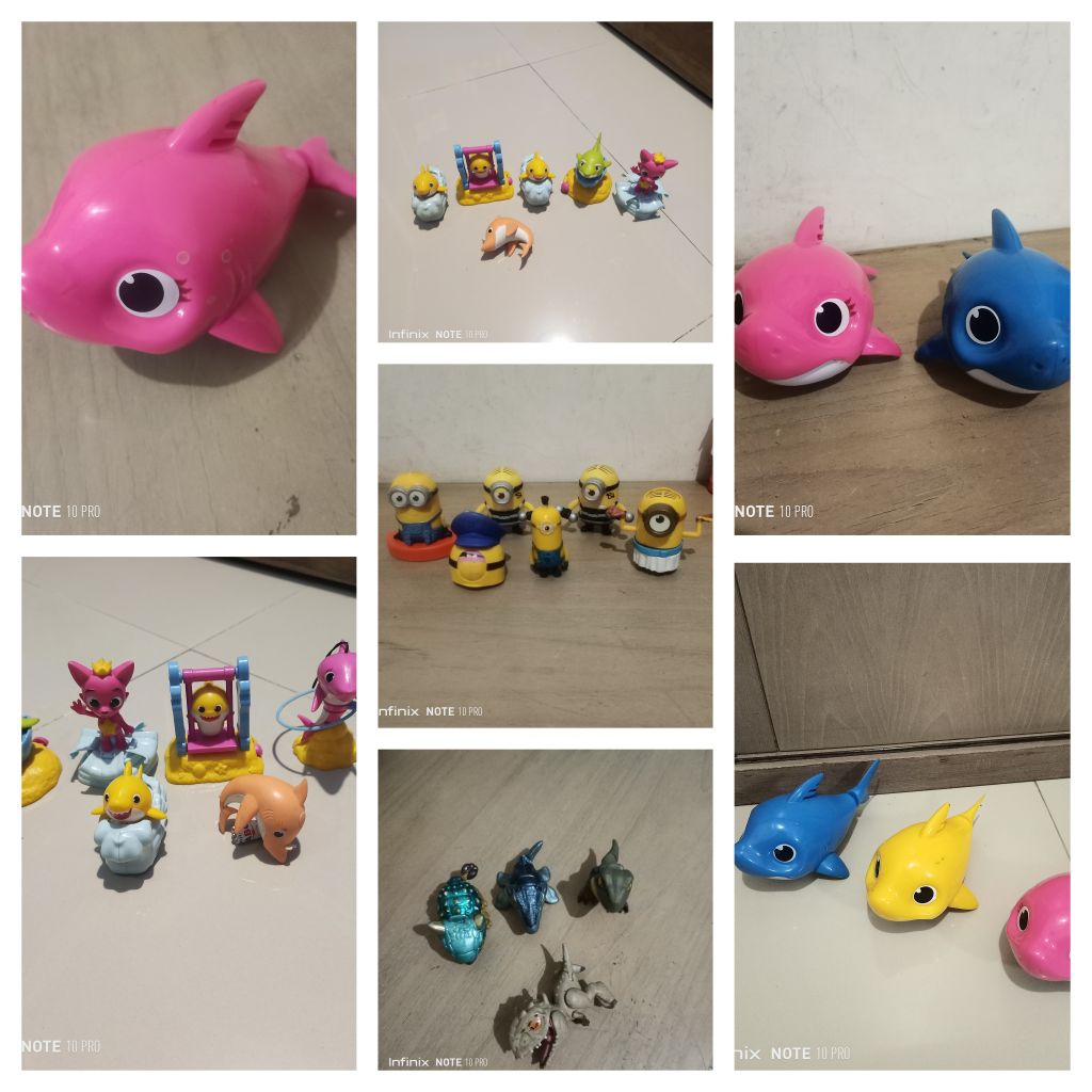 Dino gigit, Minion mcd, Baby Shark
