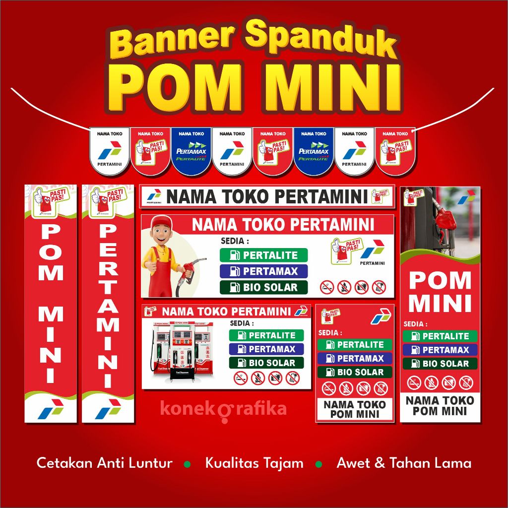 Spanduk Banner Baner Pom Mini Spanduk Banner Renda Pertamini Toko Warung