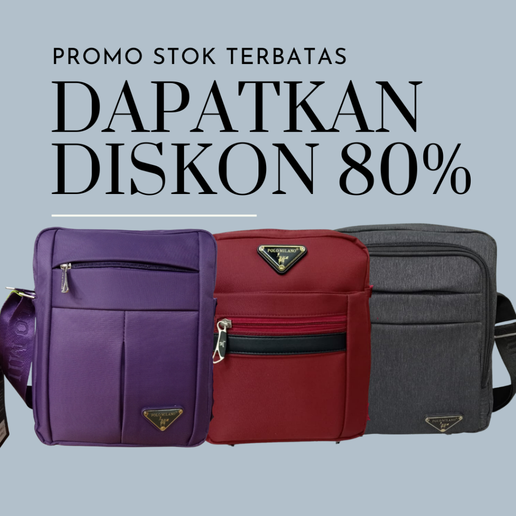 Tas Ransel Selempang Pria Import POLO MILANO 10IN - 12IN ORIGINAL SELEMPANG Anti Air