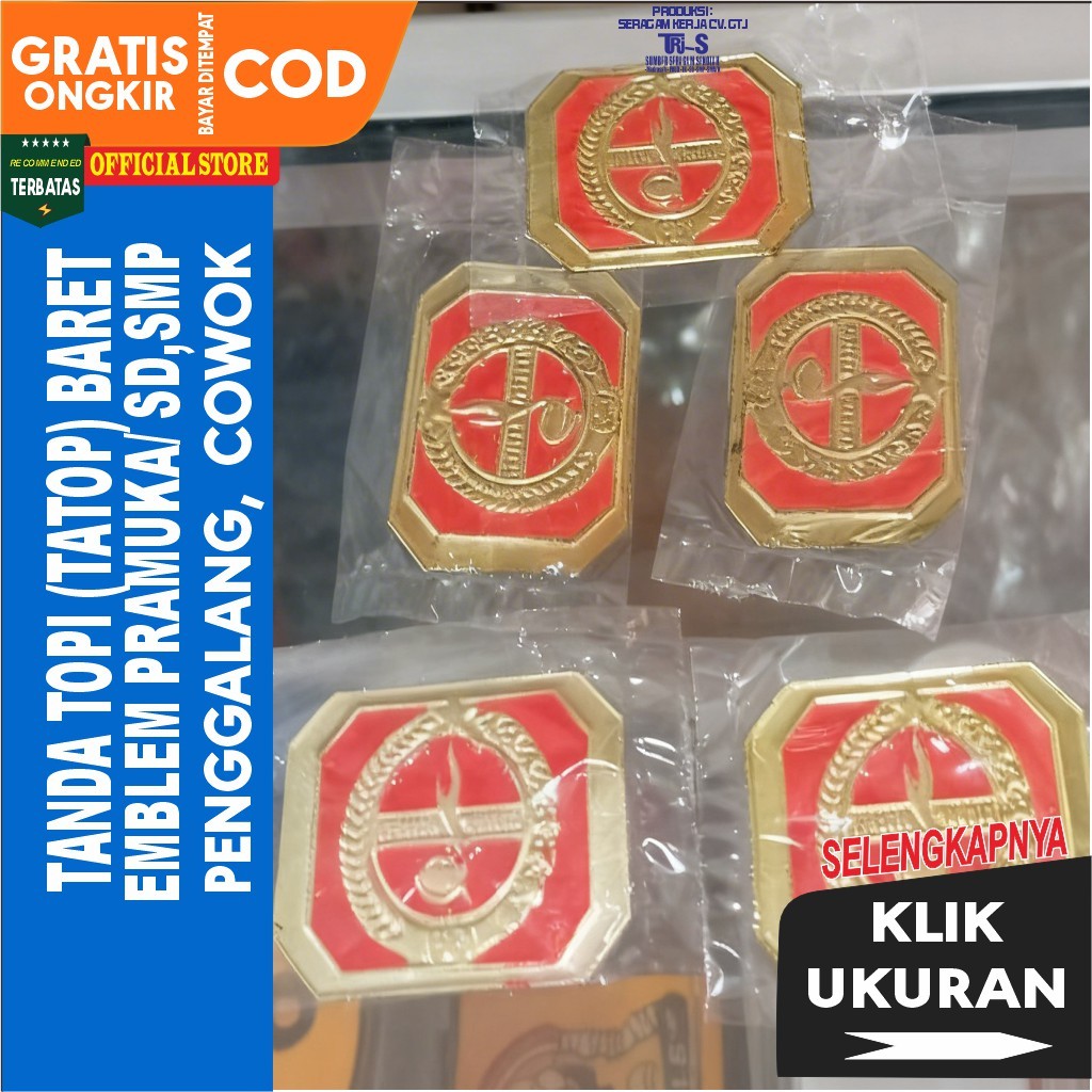 Tatop Pramuka Penggalang | Tanda Topi Pengalang Pramuka Putra | Emblem Tanda Topi Pramuka Penggalang