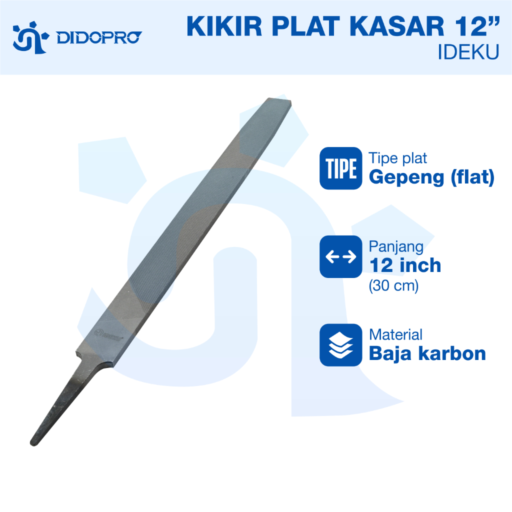 Kikir Besi Plat/Kikir Plat Gepeng IDEKU 12"