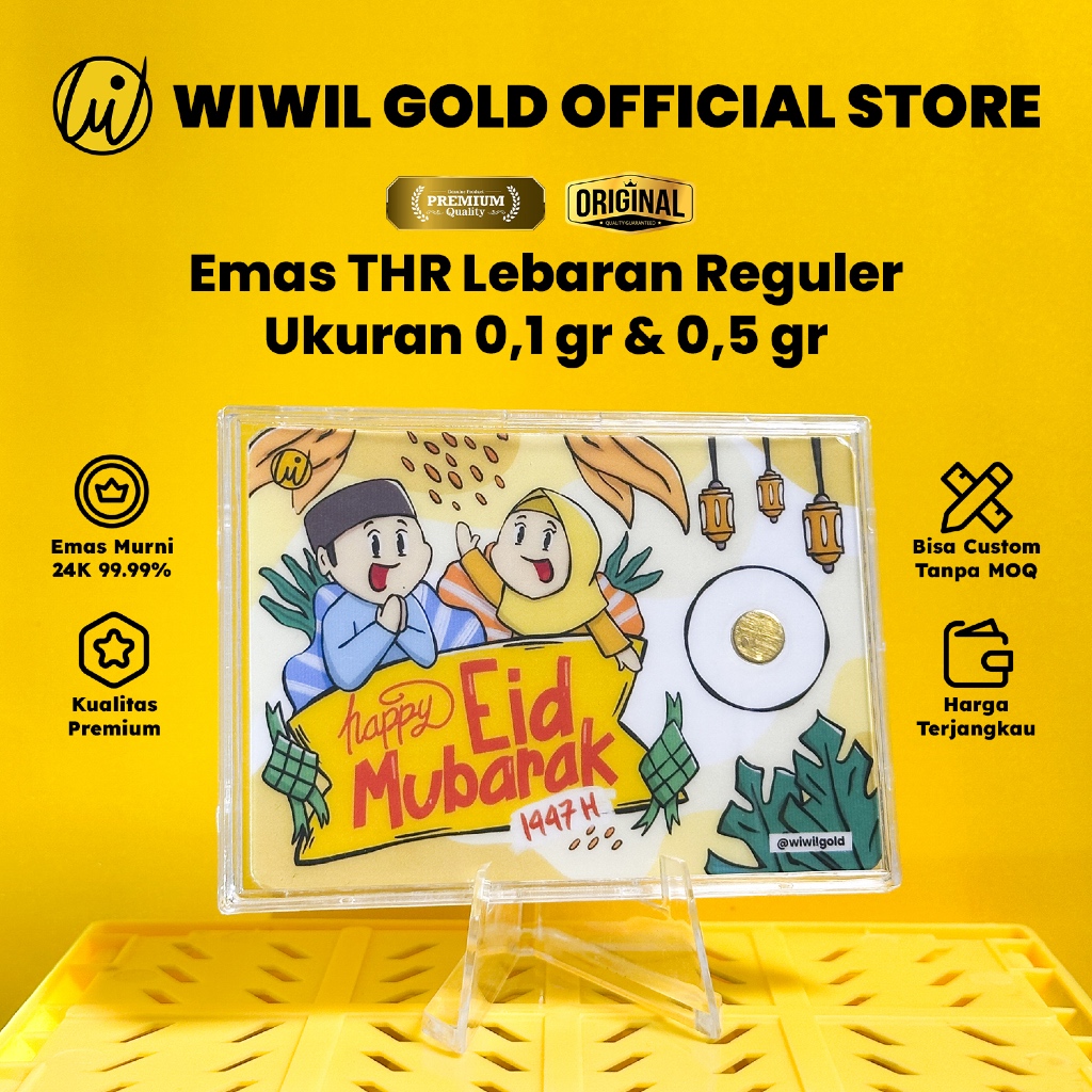 WIWIL GOLD 0,1 Gram Emas Emas THR Lebaran 24 Karat Kemurnian 99.99%