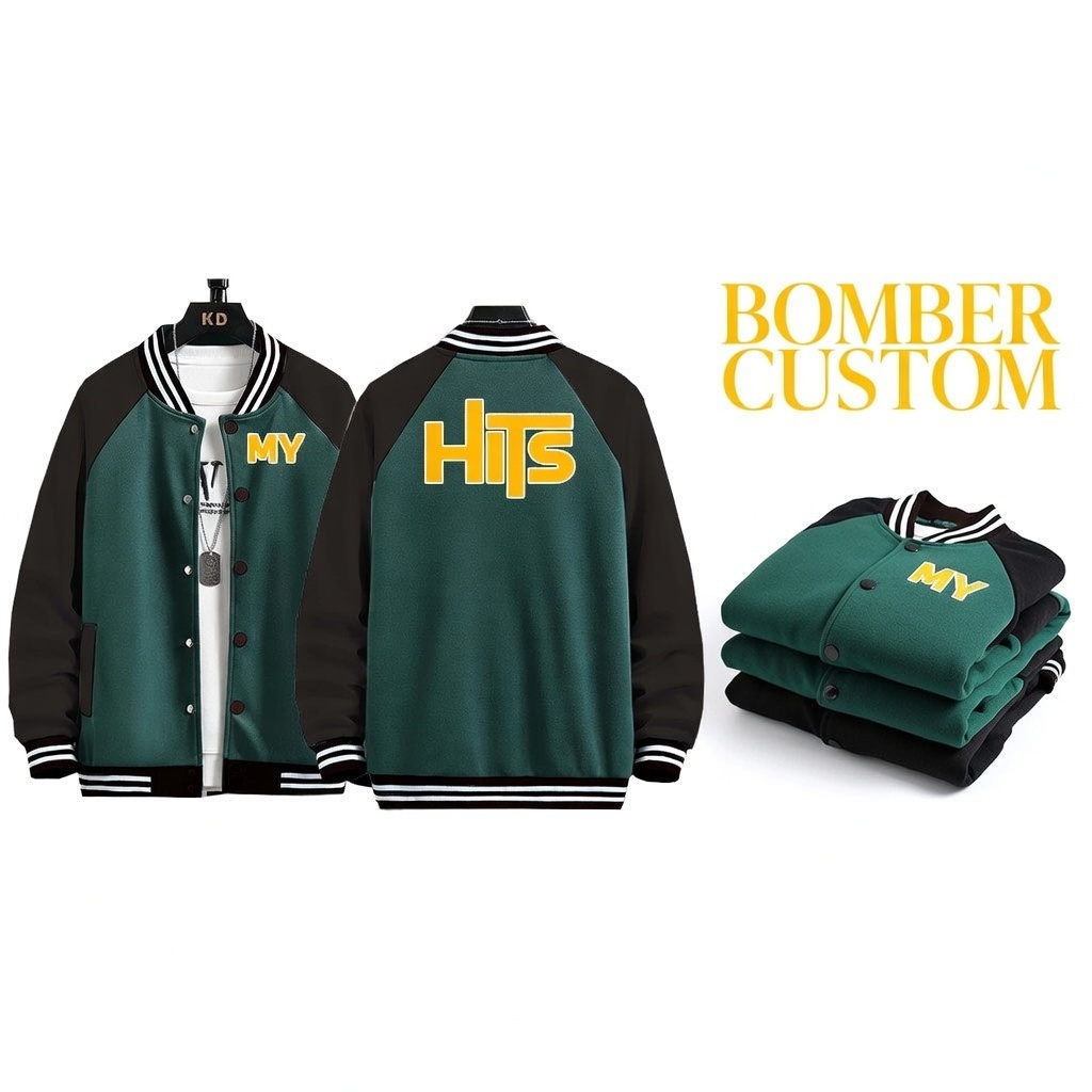 JAKET BOMBER VARSITY  CUSTOM BORDIR PARTAIAN . JAKET BOMBER VARSITY CUSTOM BORDIR DEPAN DAN BELAKANG