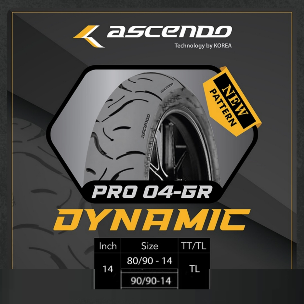 BAN ASCENDO DYNAMIC 80/90-14 90/90-14 MOTOR MATIC RING 14 TUBELESS BAN MOTOR MATIC BEAT MIO VARIO SC