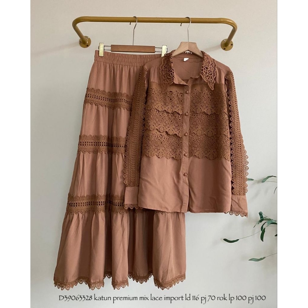 Real pic ORIGINAL dan TERMURAH Stelan Brukat Mewah PREMIUM Butik / Stelan Jumbo cotton PREMIUM mix L