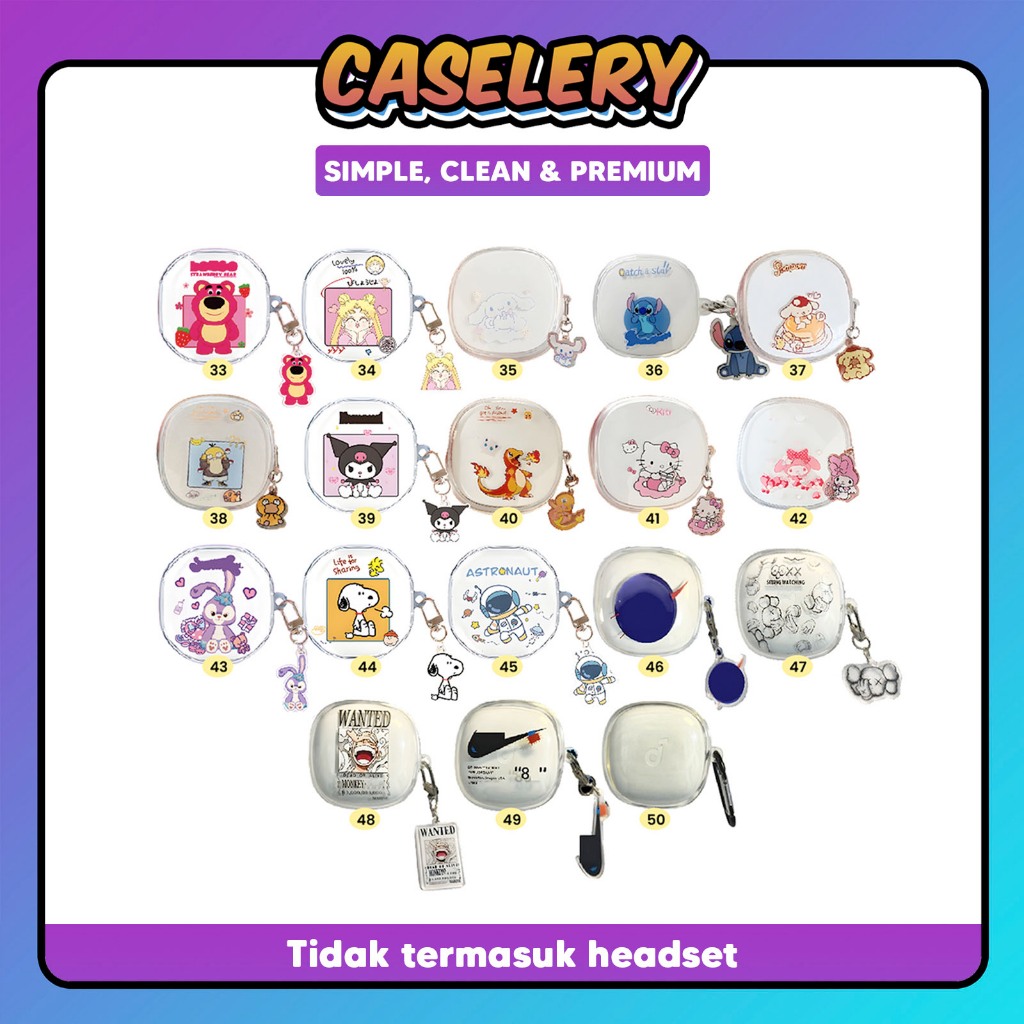 [KL] Case WM01 WM02 Baseus Encok Earphone Silikon Karakter Kartun Bening Transparant Gambar Cute