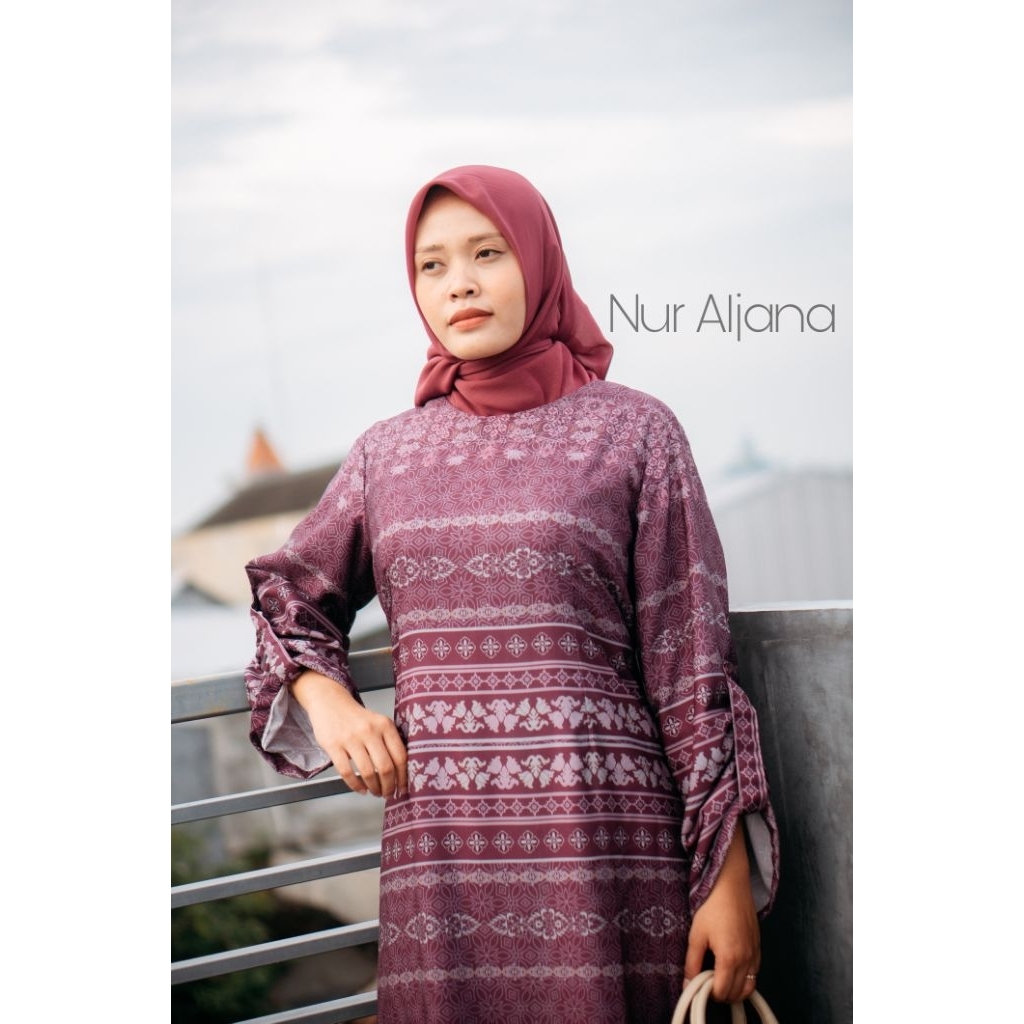 NAYLA Dress Gamis Modern Busana Wanita Baju Muslim Satin Silk Jumbo