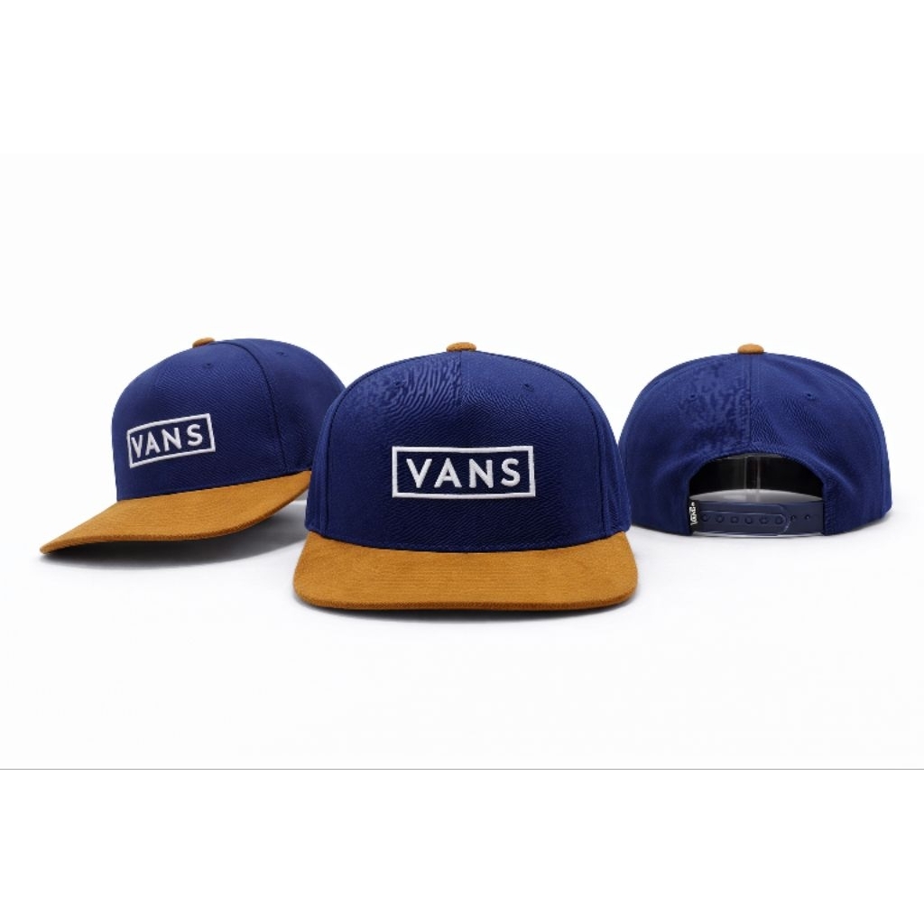 Topi Vans Off The Wall Navy Suede Visor Snapback Cap - LIKE NEW| Bekas | Second | Prelove