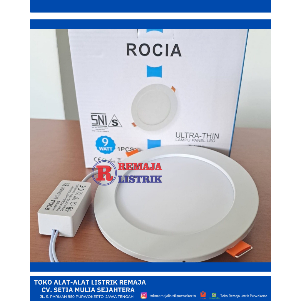 LED PANEL DOWNLIGHT IB 9W CAHAYA PUTIH ROCIA