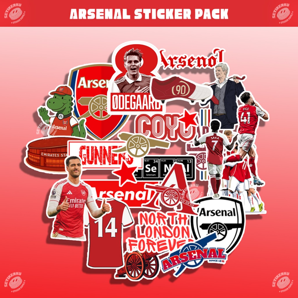 26pcs ARSENAL Sticker Pack | stiker arsenal aesthetic