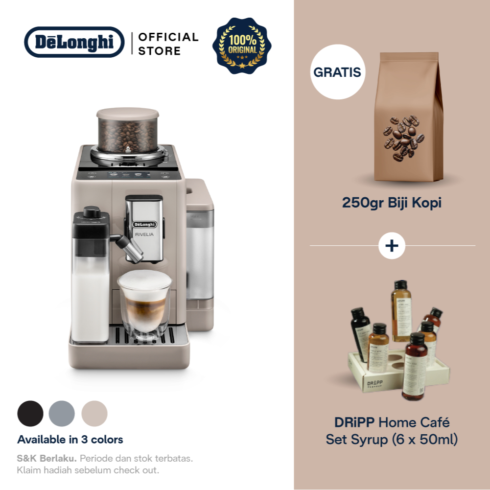 DeLonghi EXAM440.55.BG Rivelia - Mesin Kopi Otomatis Sand Beige 1400 ml