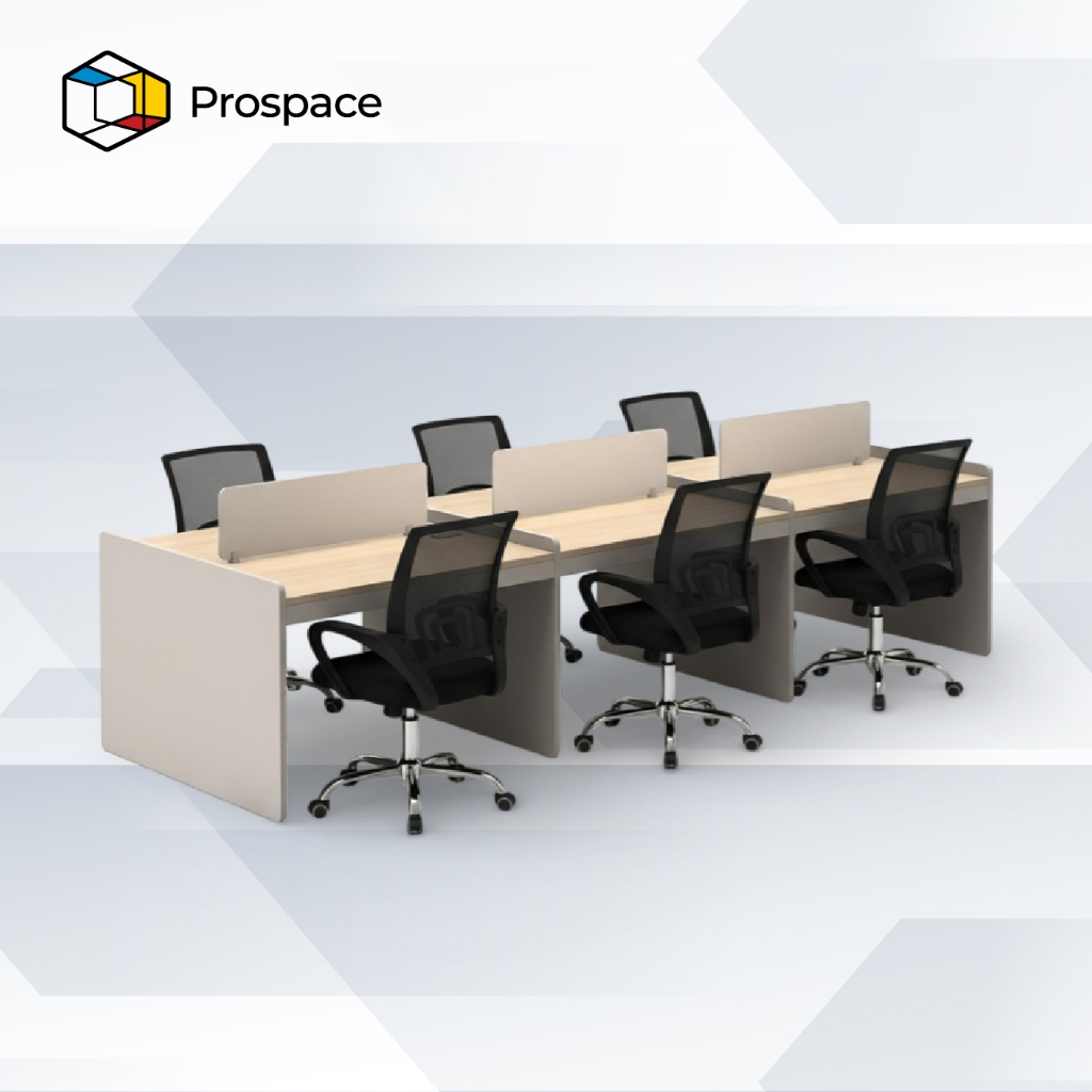 PROSPACE Paket Hemat Meja Kerja B-ZYZ015 dengan Kursi kerja N-BGY001 Set Office Furniture Workstatio