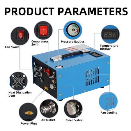 Kompresor Mini Portable 12v 4500psi 40Mpa Air Compressors Pcp Elektrik Berlaku Untuk Oxygen Tabung12