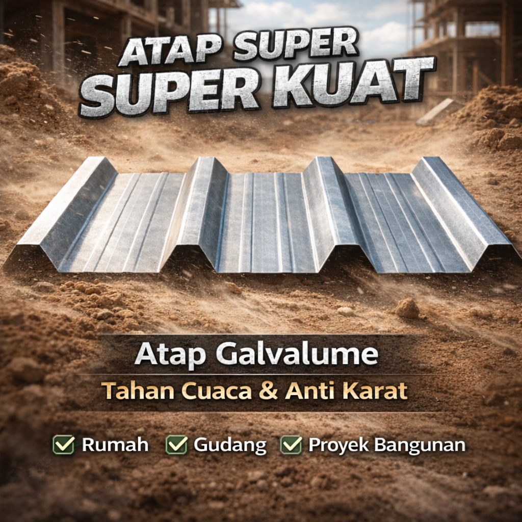 SUPER KUAT Atap Spandek Galvalum – Atap Rumah Lebih Tahan Lama + Anti Karat (Panjang 4m 5m 6m)