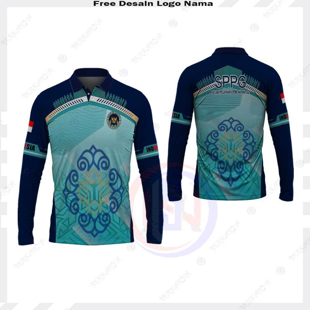 Kaos Polo Badan Gizi Nasional Fullprint - Kaos SPPG - Jersey Badan Gizi Nasional - Baju SPPG Terbaru
