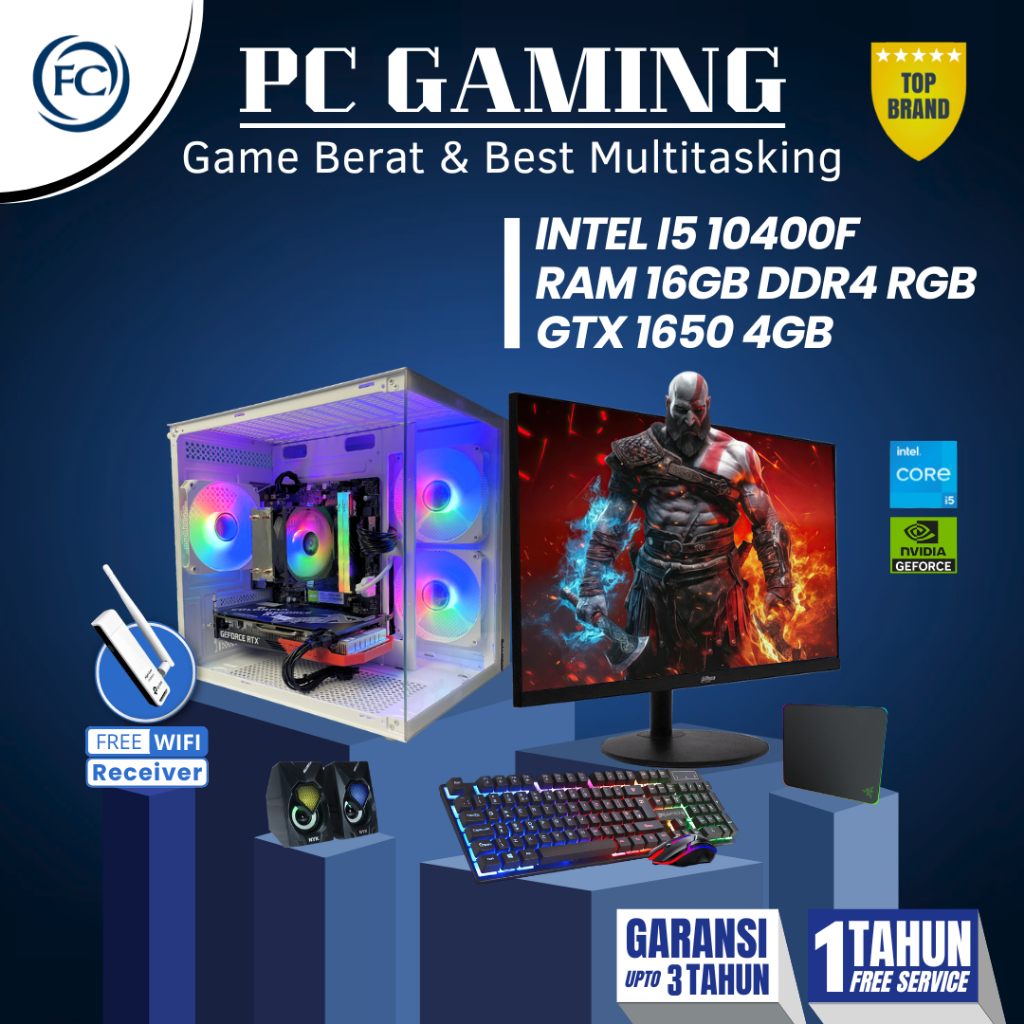 PC GAMING & DESIGN FULL SET DDR4 I5-10400F / 16GB / 1650 4GB + MONITOR