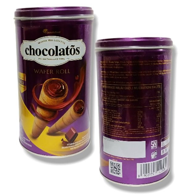 CHOCOLATOS Wafer Roll Kaleng 310gr - Chocolatos 310gr Kaleng ungu