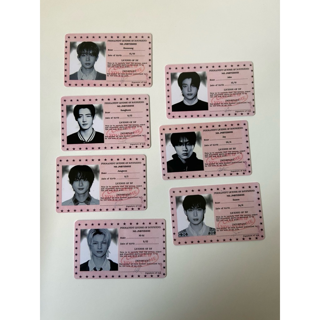 BOYFRIEND ID CARD Enhypen Ver