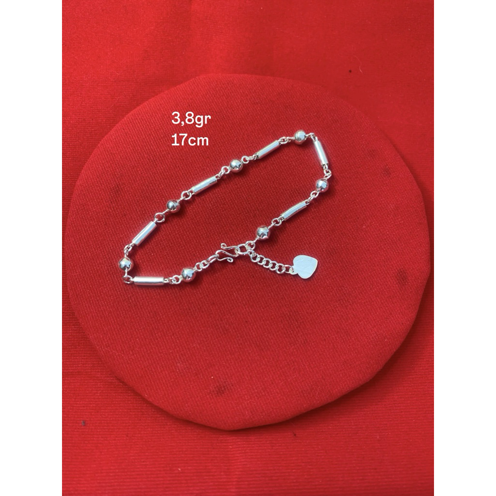 Perhiasan Gelang Perak bola bambu