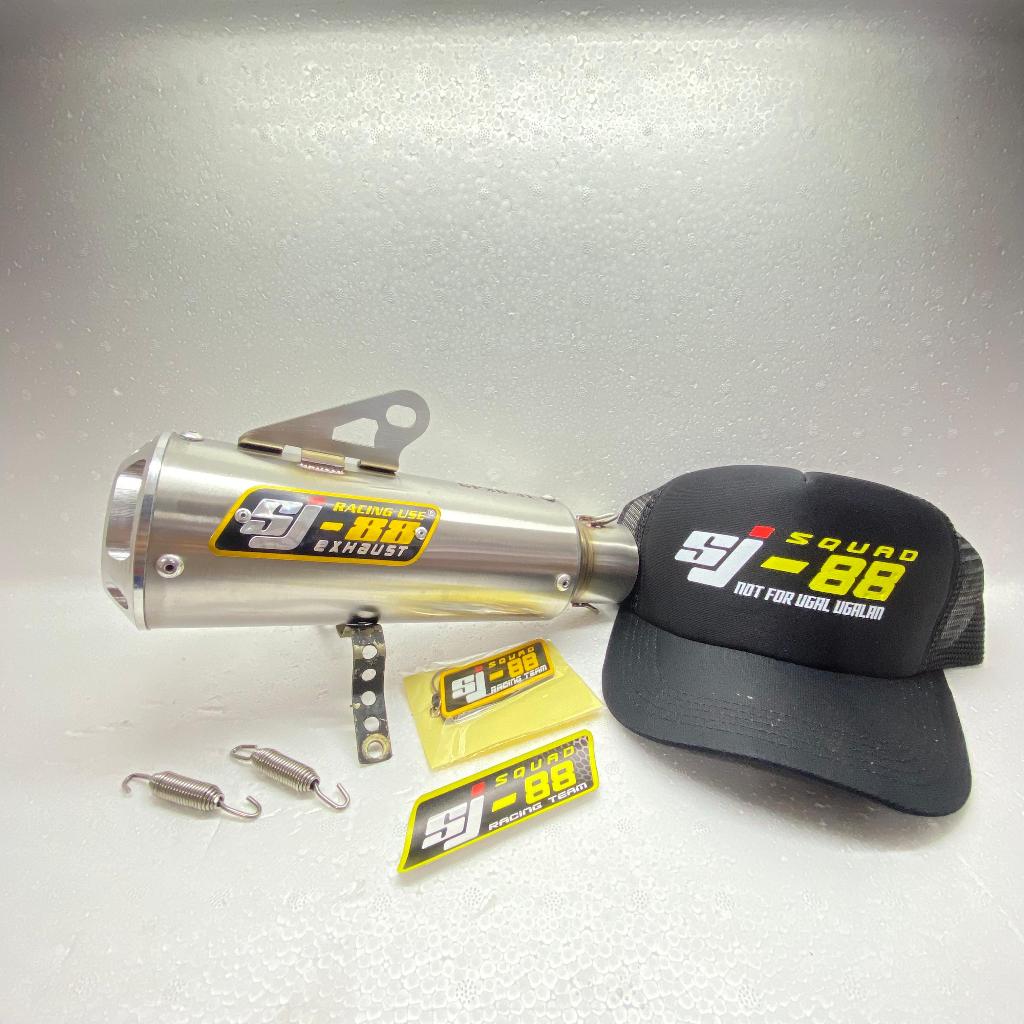 Knalpot SJ88 Fullset Satria FU Injeksi GP20 J1 Stainless | Knalpot Racing FU FI