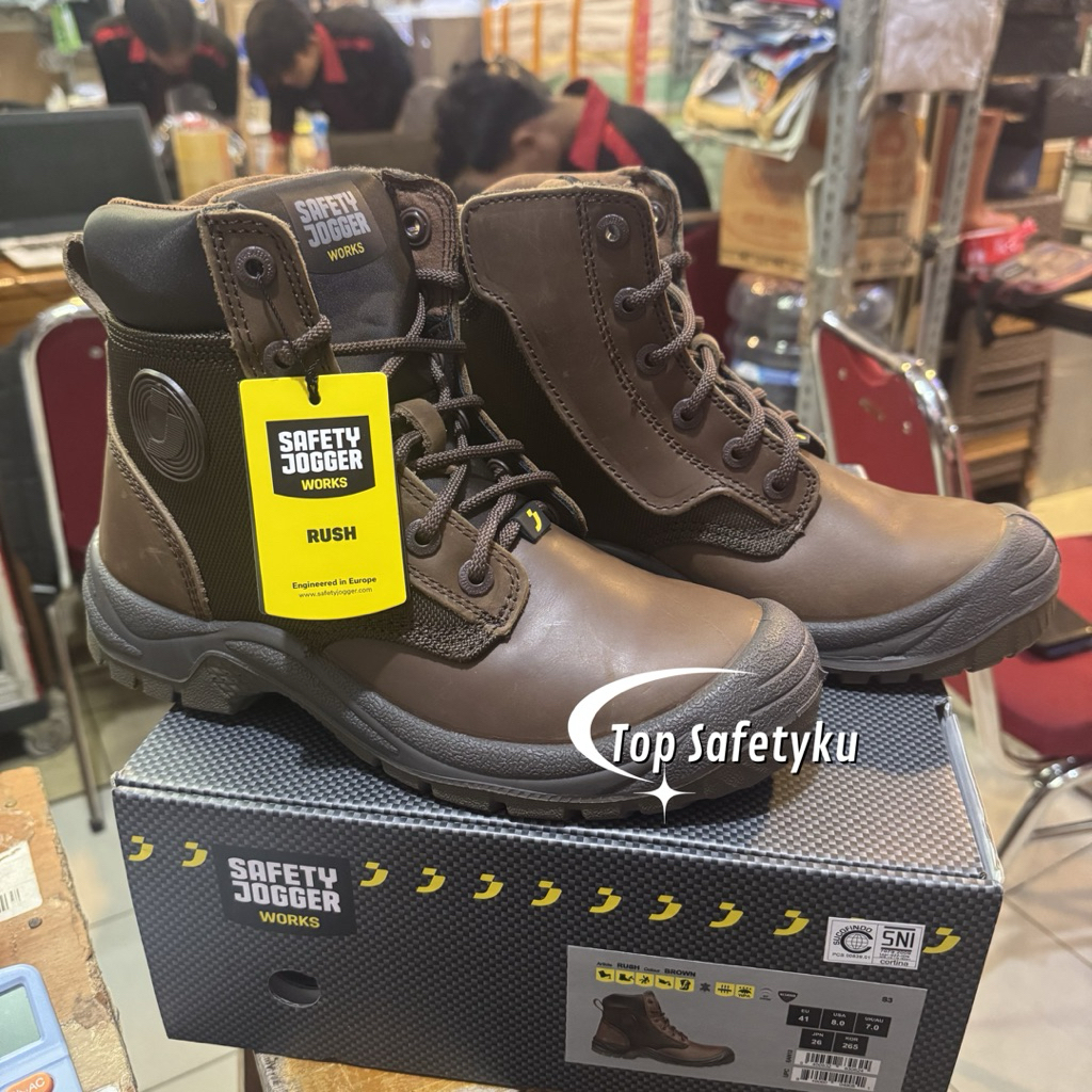 Sepatu Safety Jogger RUSH S3 Brown Asli Original