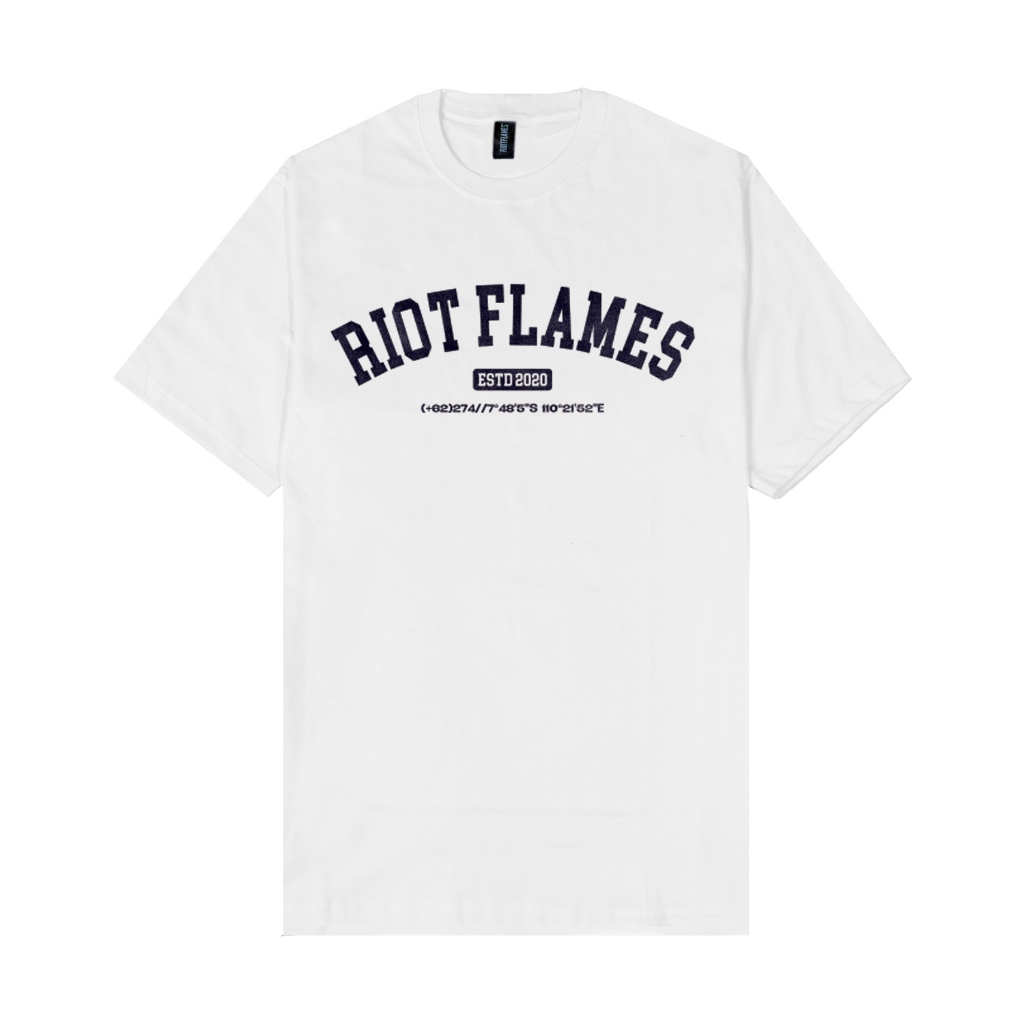 RIOT FLAMES Kaos Pria - RIOT ETSD - White