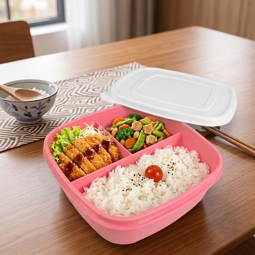 HOYAPLAST TEMPAT MAKAN SEKAT WADAH BEKAL LUNCH BOX SEKAT 3 MICROWAVE SAFE BPA FREE MURAH