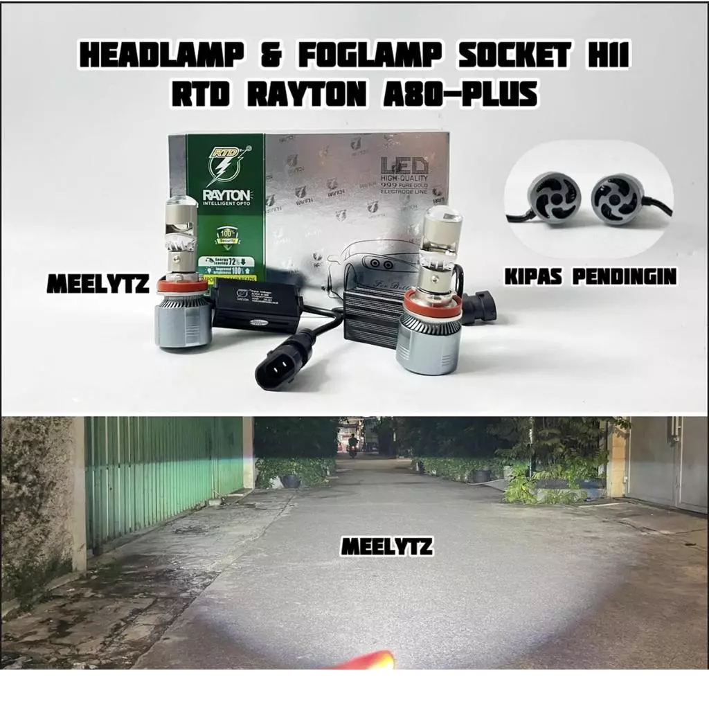 RTD RAYTON A80 PLUS - Lampu Utama & Foglamp Socket H11