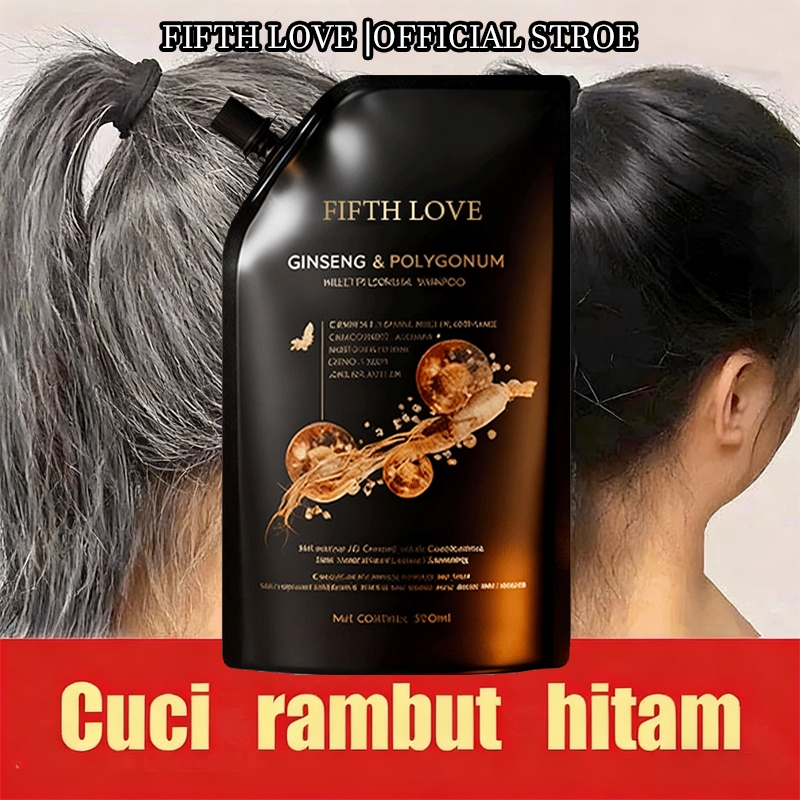 FIFTH LOVE Shampo Uban Penghitam Rambut Uban Secara Alami Pewarna Rambut Untuk Menutupi Uban Mengata