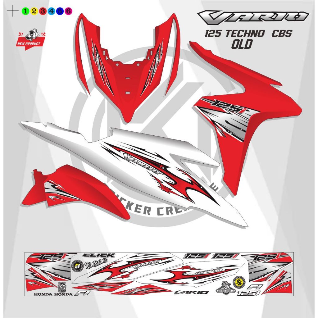 STRIPING STICKER MOTOR VARIO TECNO OLD 125/ STRIPING VARIASI MOTOR VARIO TECHNO 125