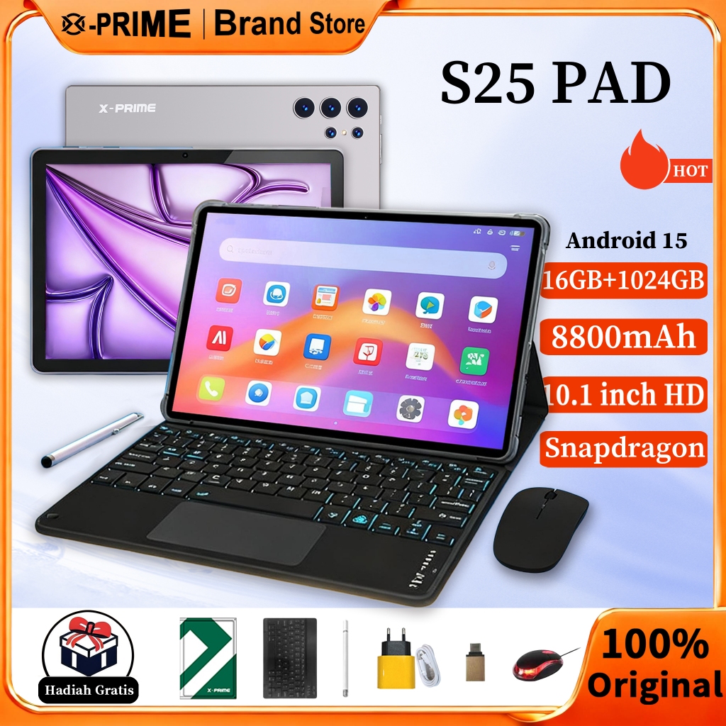 [Free Mouse Keyboard] X-PRIME Tablet 5G Baru tab S25 i Pad Pro|16GB+1TB RAM|IPS 10.1"|tablet android
