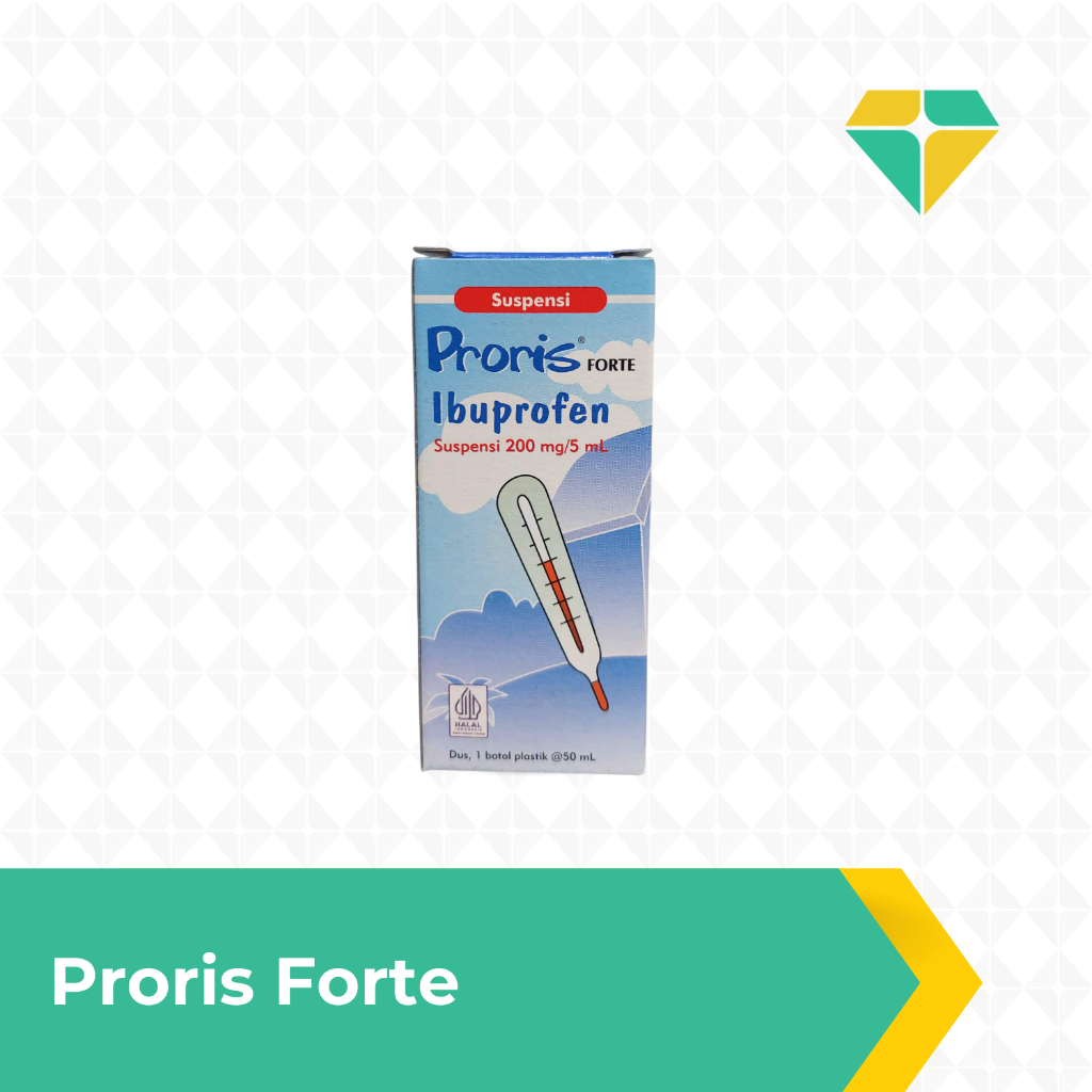 Proris Forte Sirup 50 ml Ibuprofen Anak 200mg/5ml |Obat Demam, Nyeri, Sakit Gigi pada Anak