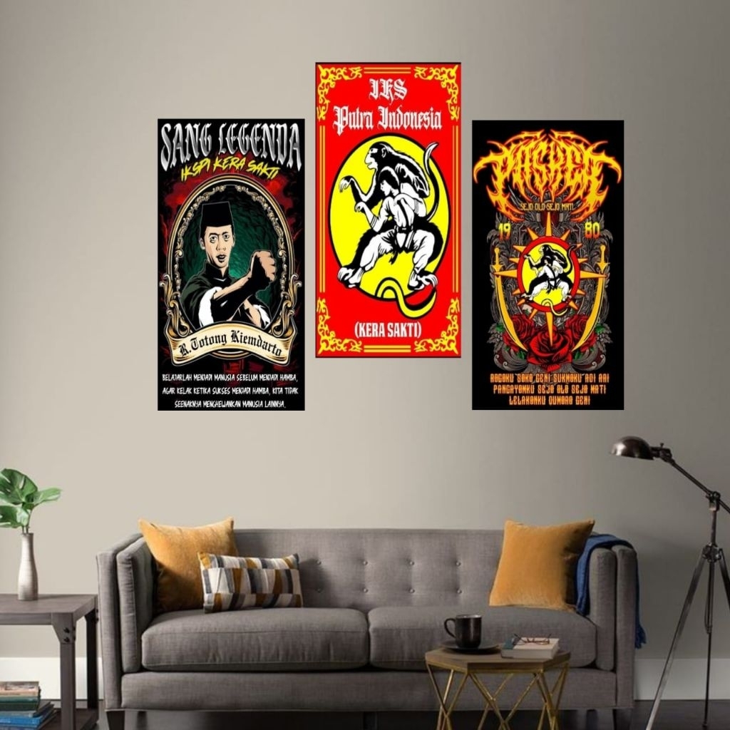 Hiasan Dinding Pencak Silat IKSPI isi 3pcs