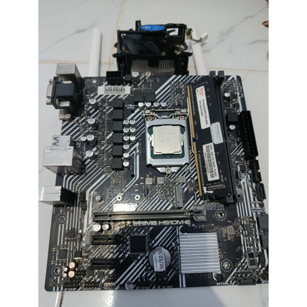 Mobo MOATHERBIARD H510M-E, ASUS H510M, PAKETMOBO LGA 1200, PROCESOR INTEL G6400 PLUS RAM 4GB
