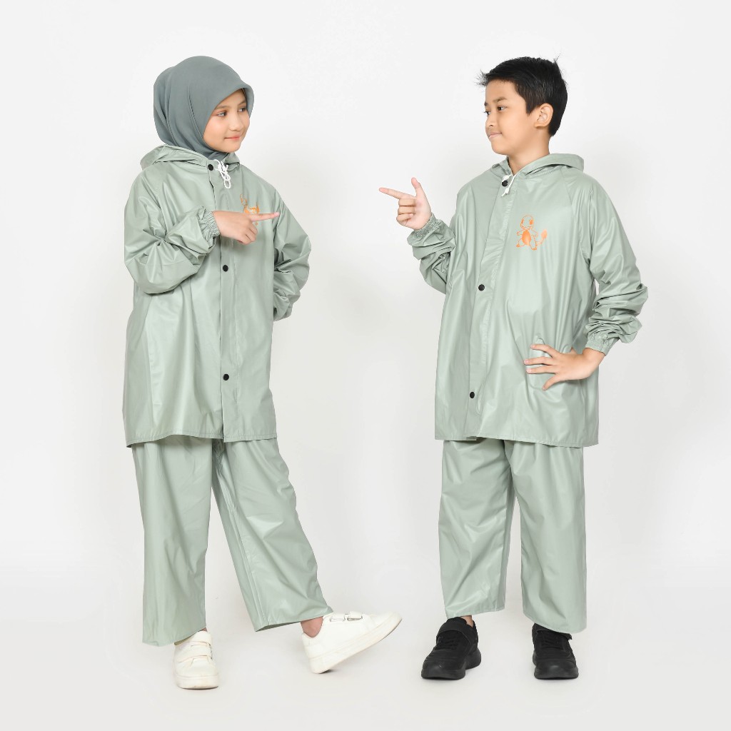 Jas Hujan Anak Setelan Pria Wanita Bahan Elastis Kuat Awet Anti Rembes By Athena