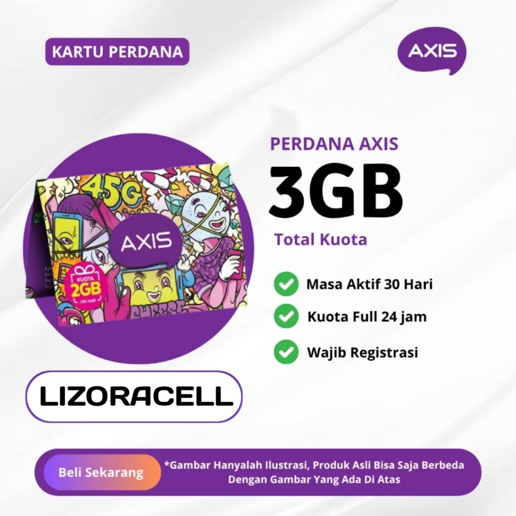 Kartu perdana AXIS 3GB 30 HARI - Kartu perdana Kuota AXIS Murah