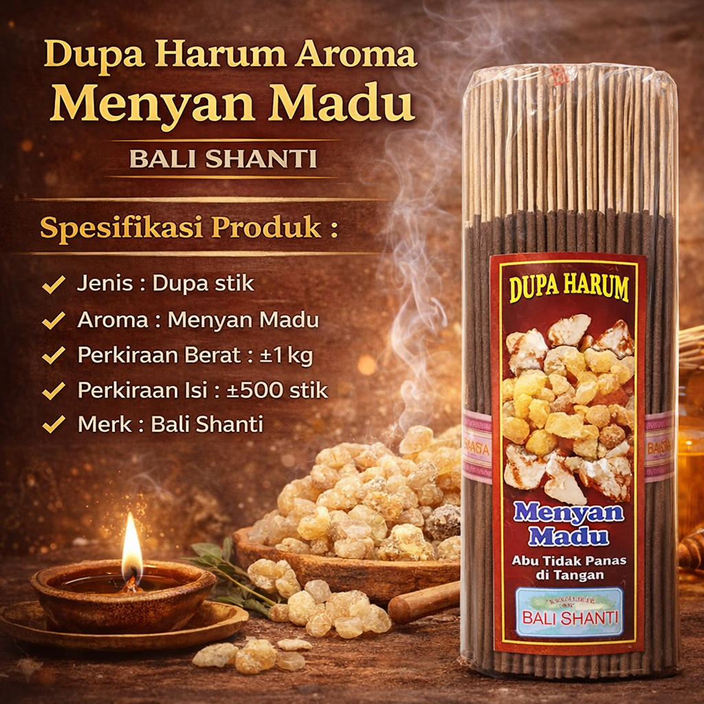 Dupa Menyan Madu Bali Shanti 1kg ±500 Stik – Dupa Sembahyang Wangi Alami
