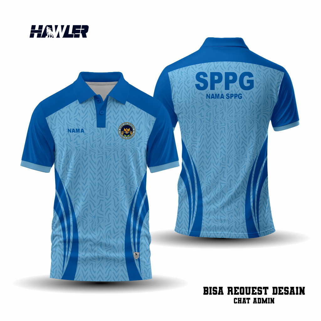 Hawler Apparel Premium SPPG Biru | Jersey SPPG Bisa Costum | Baju SPPG