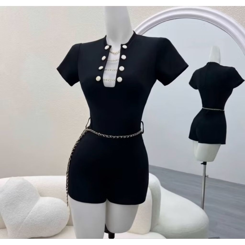 Jumsuit lubang premium free belt
