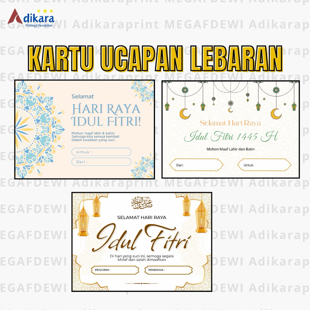 KARTU UCAPAN LEBARAN IDUL FITRI STIKER HARI RAYA