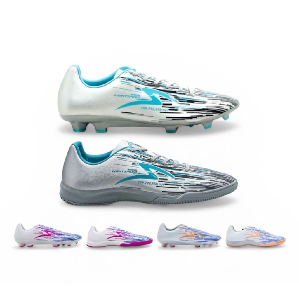 Sepatu Futsal Specs Lightspeed Reborn Infinity Silver Black Aqua Keluaran Terbaru Specs