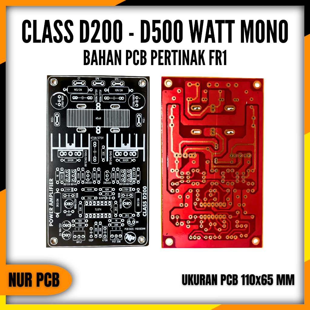 PCB Driver Power Amplifier Class D 200-500W TL074 Mono Audio Amplifier 4-8 Ohm DIY PA-012