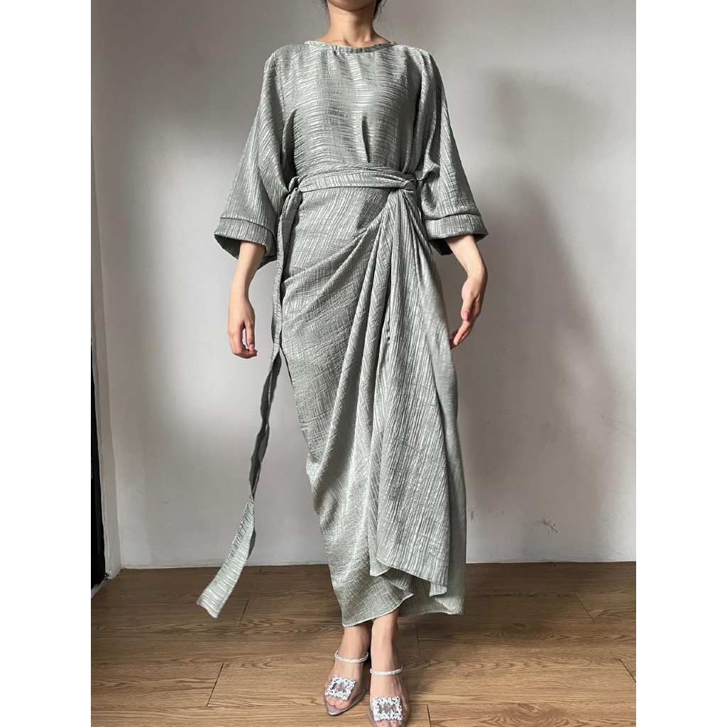 Zéa - Ava - Setelan Set Kaftan dan Rok Lilit Katun Polos Multi Look