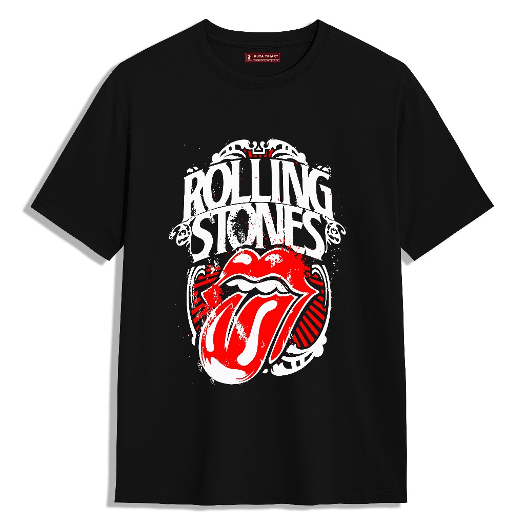 Kaos Band ROLLING STONE - Kaos Pria Kain Katun Premium Cotton Combed 24s