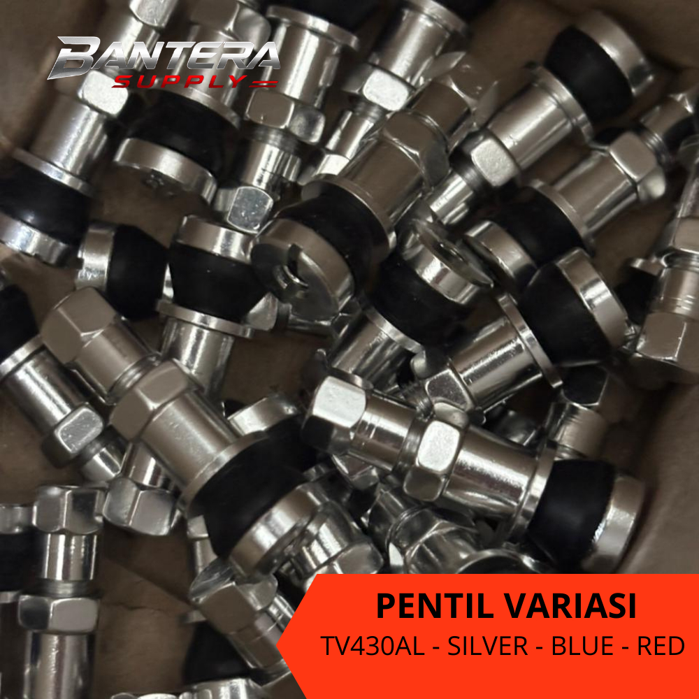 Pentil Tubeless Variasi Dop Ban Tubles Mobil / Motor Warna Silver Biru Merah