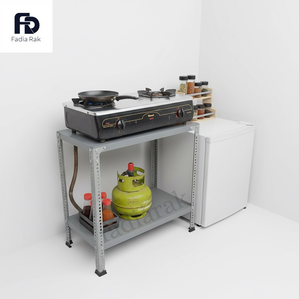 Rak Besi Meja Dapur Tempat Kompor Gas 2 Tungku Portable Serbaguna Multifungsi Murah