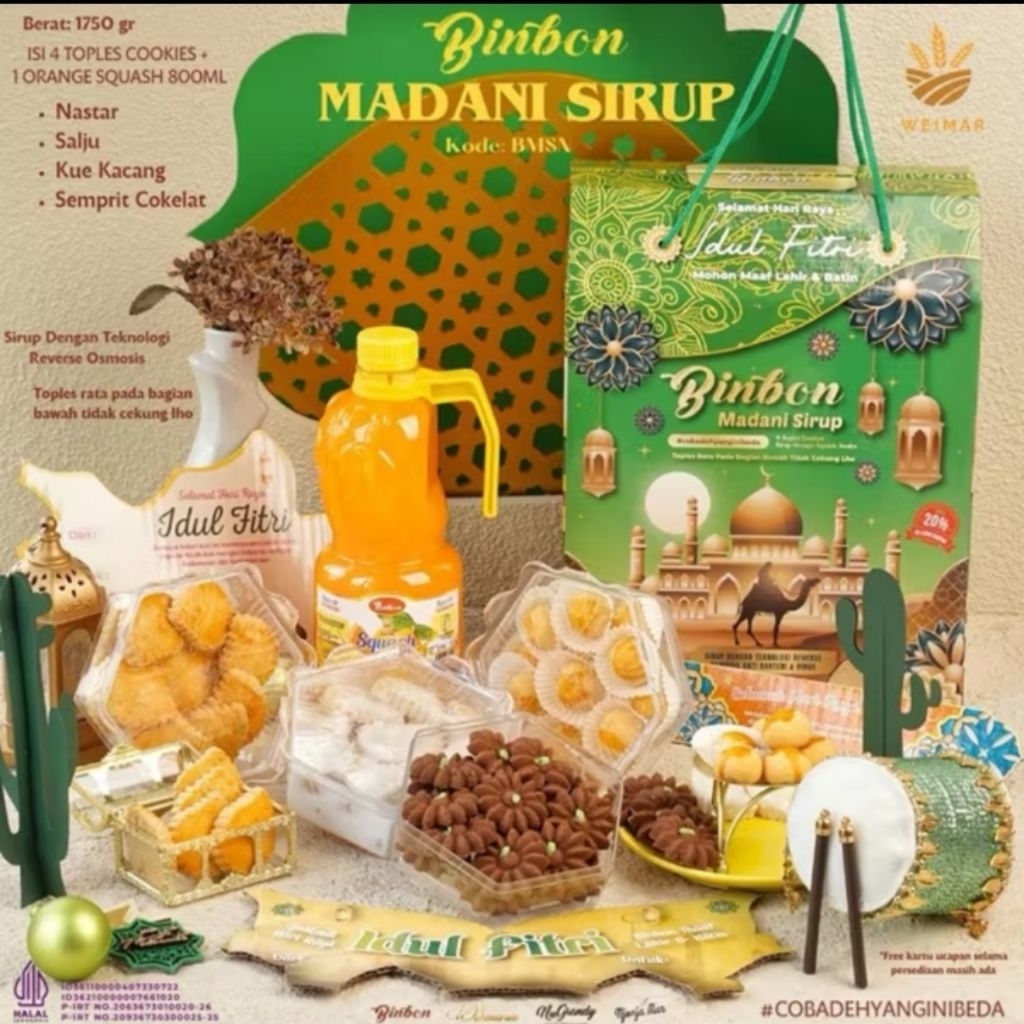 Parcel lebaran binbon MADANI SIRUP hampers ramadhan parsel lebaran kue kering idul fitri / hampers l