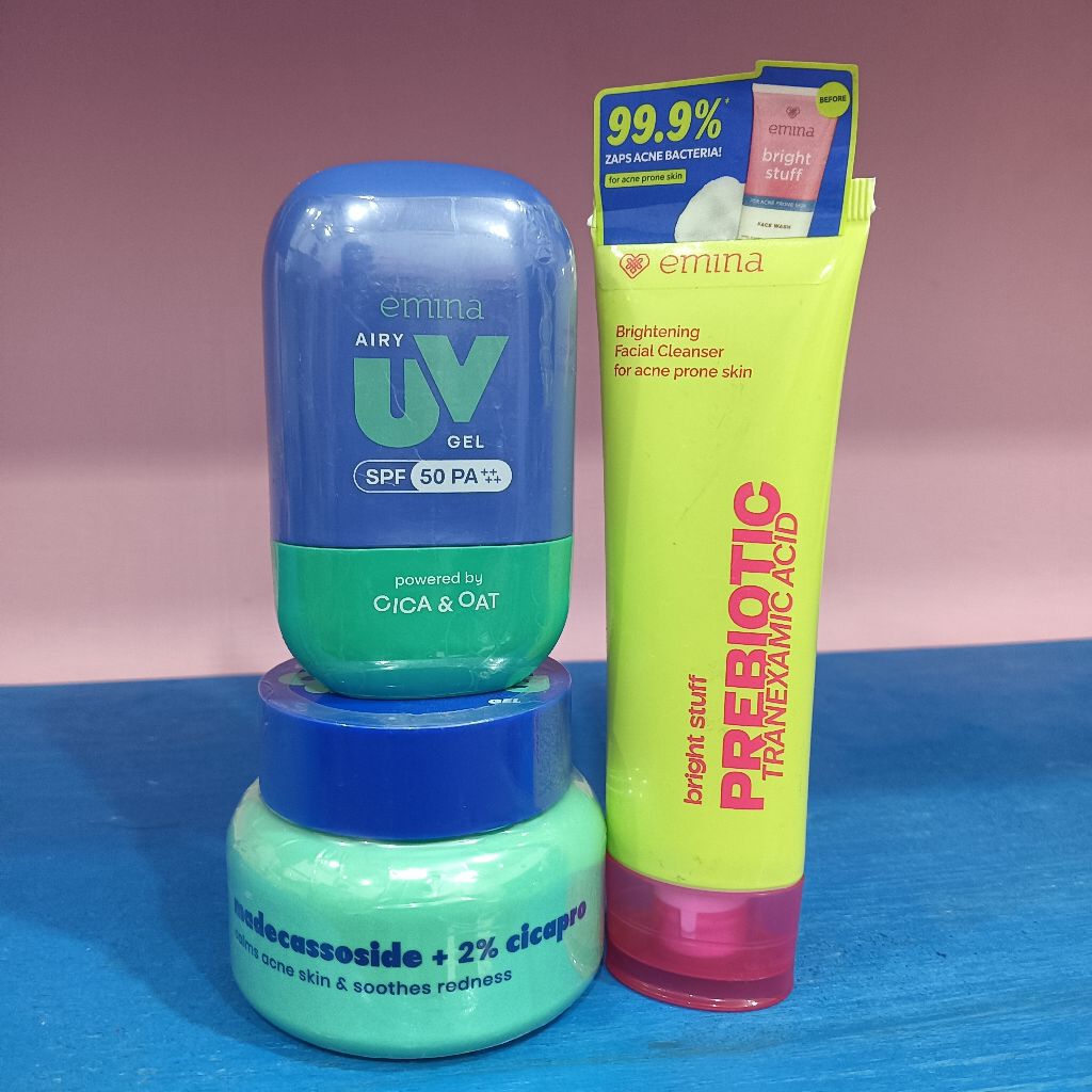 Paket 3in Emina Ms Pimple Paket Skincare Remaja Perawatan Kulit Berjerawat