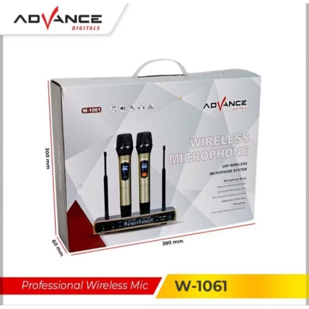 advance W1062 dual mic wireless profesional